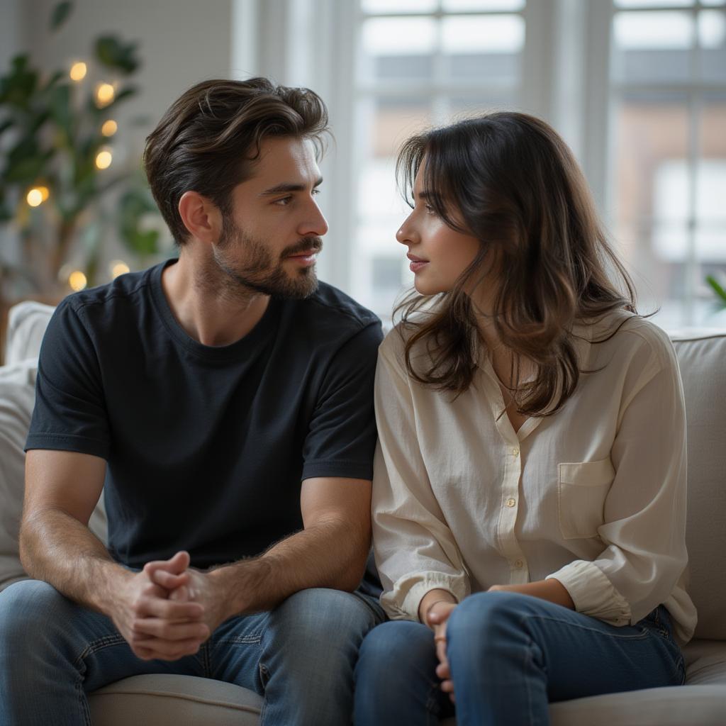 Man and Woman Having a Conversation