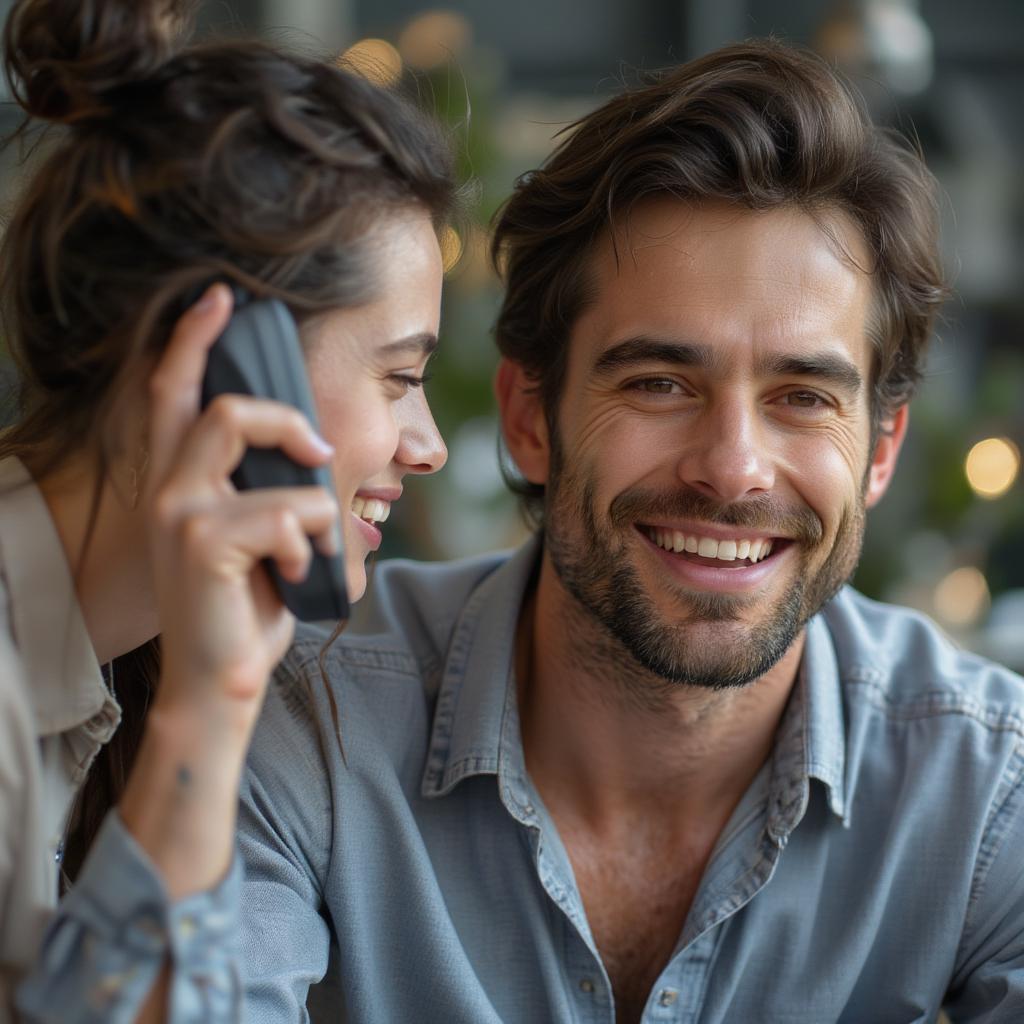 Man Calling Woman Love on Phone