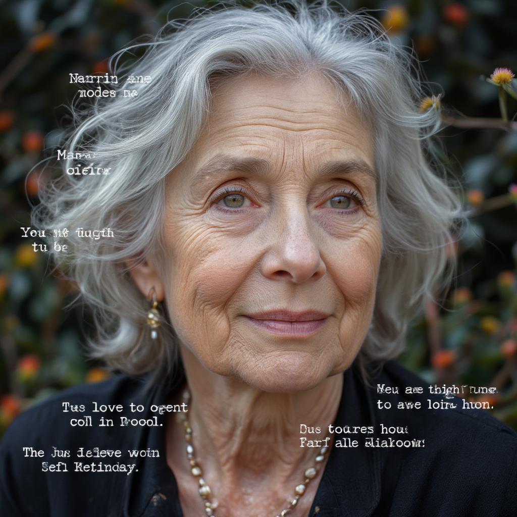 Margaret Atwood Portrait with Love Quotes Overlay