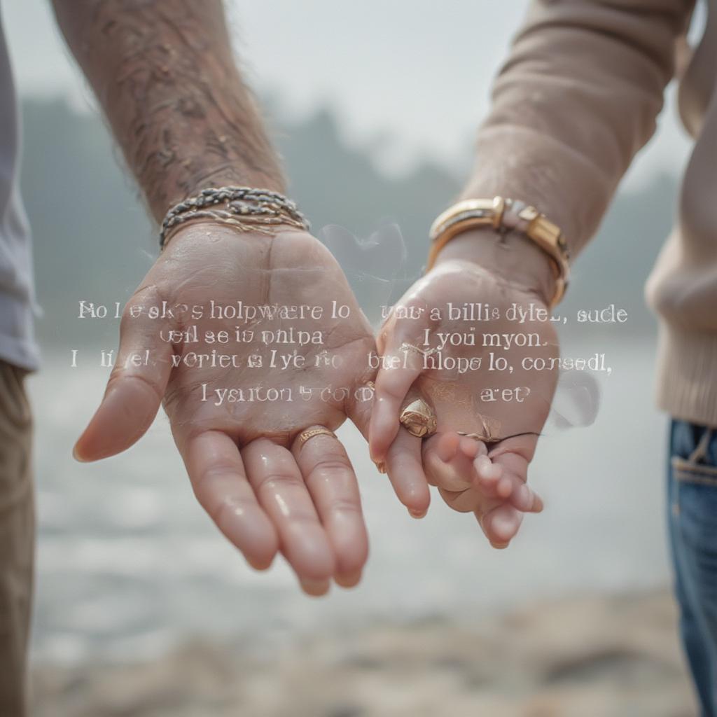 Couple Holding Hands, Quote Overlay