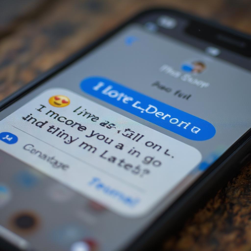 Phone screen displaying a text message with a modern love quote