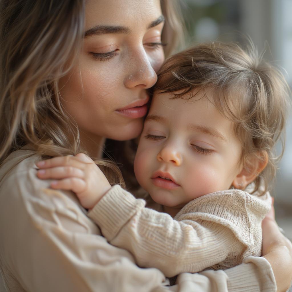 Mother embracing child, showcasing limitless maternal love