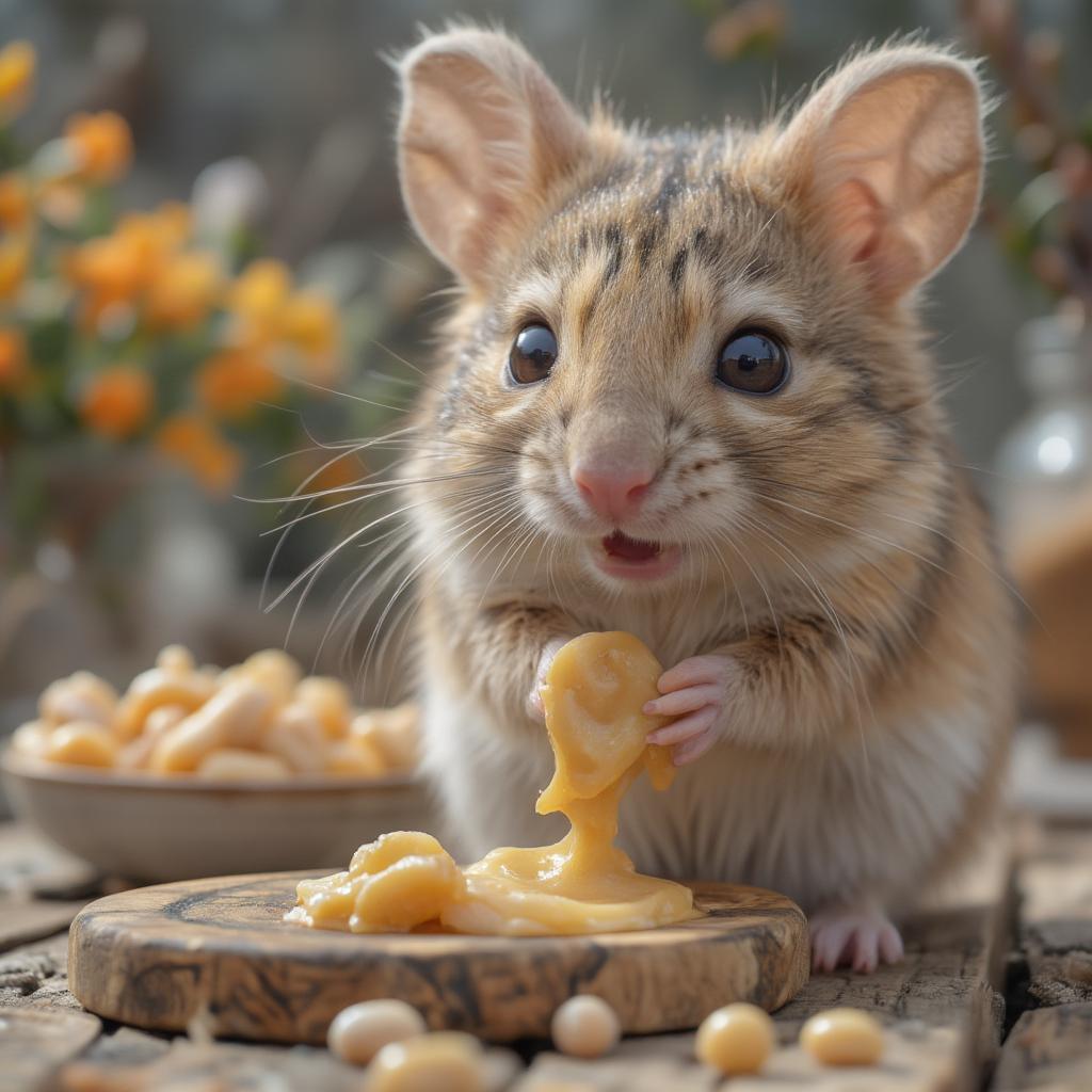 Mouse Eating Peanut Butter