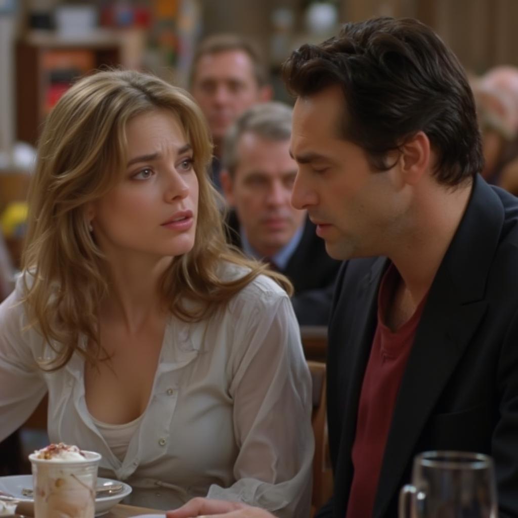 Mr. Big and Carrie in a conflicted moment, showcasing the complexity of their relationship