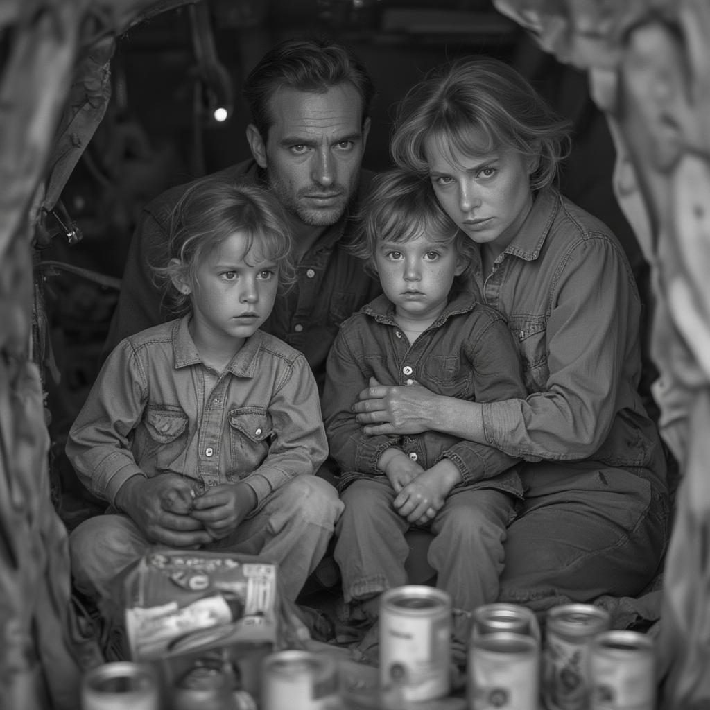 Nuclear Anxiety Cold War Family in Shelter