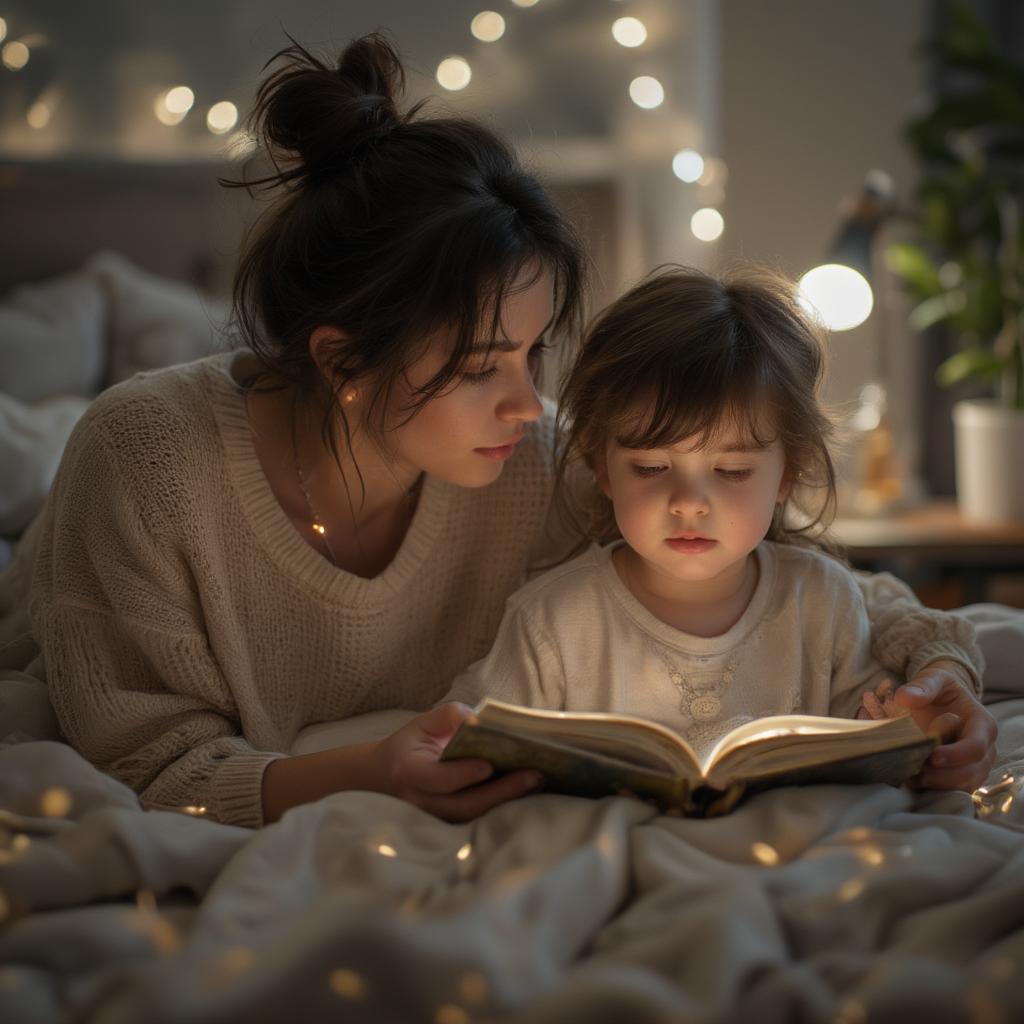 Parent Reading to Child at Bedtime