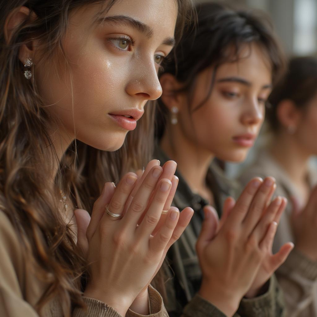 People praying together, experiencing God's love