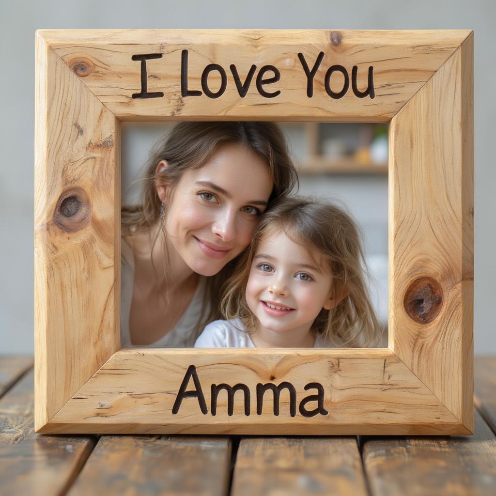 Personalized photo frame with "I Love You Amma" quote