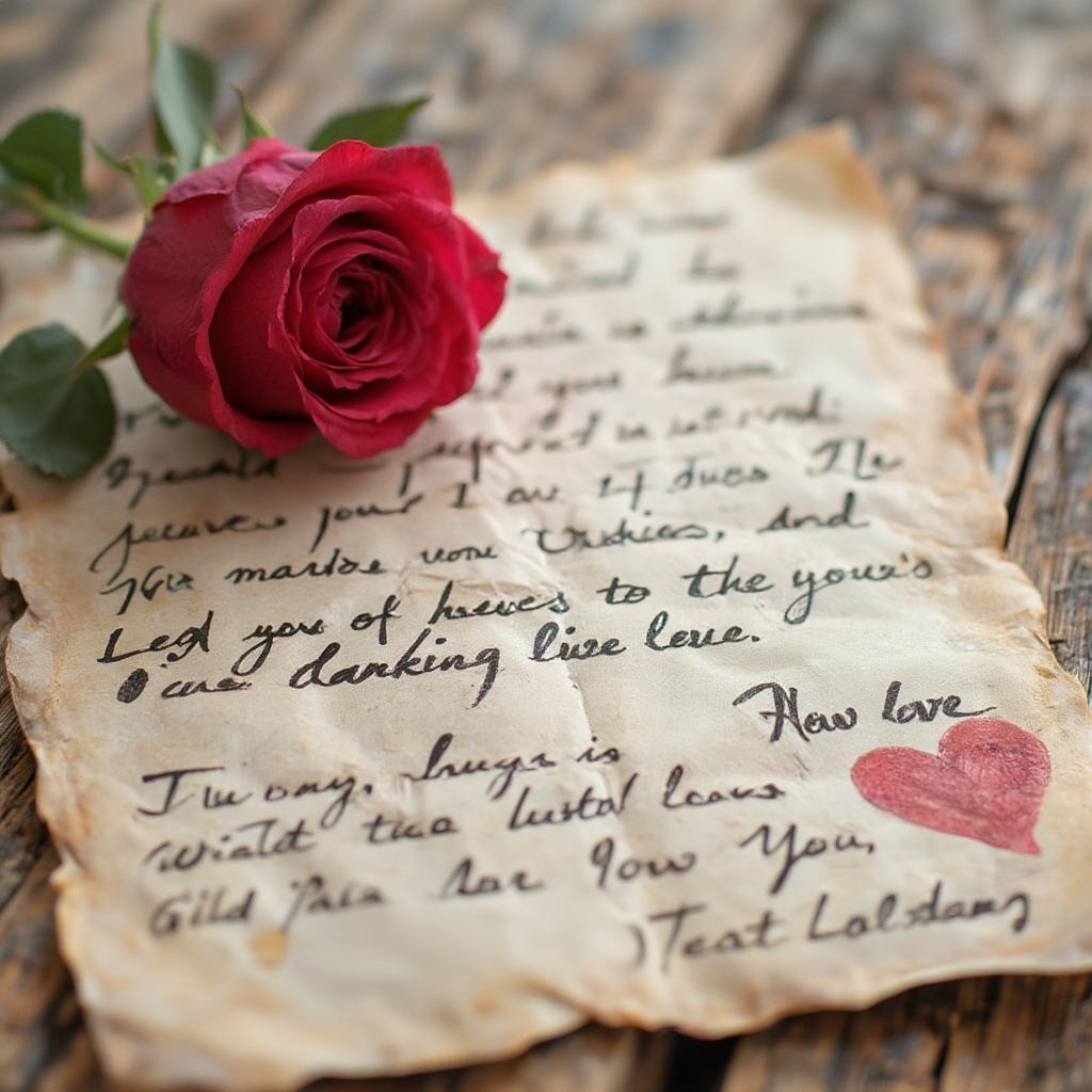 Heartfelt Gestures: A husband surprising his wife with a handwritten love letter.