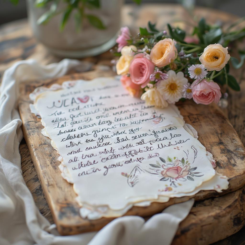 A handwritten thank you note with flowers, symbolizing personalized gratitude.