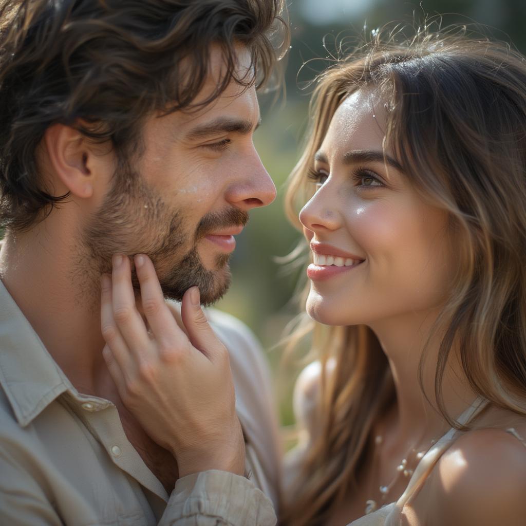 Smiling Couple Sharing a Tender Moment