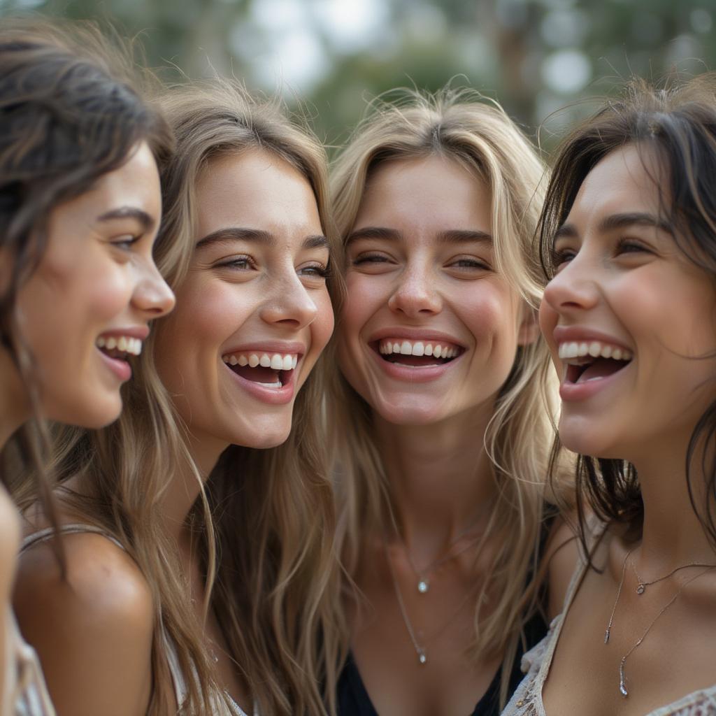 Friends Laughing Together, Symbolizing Love and Connection