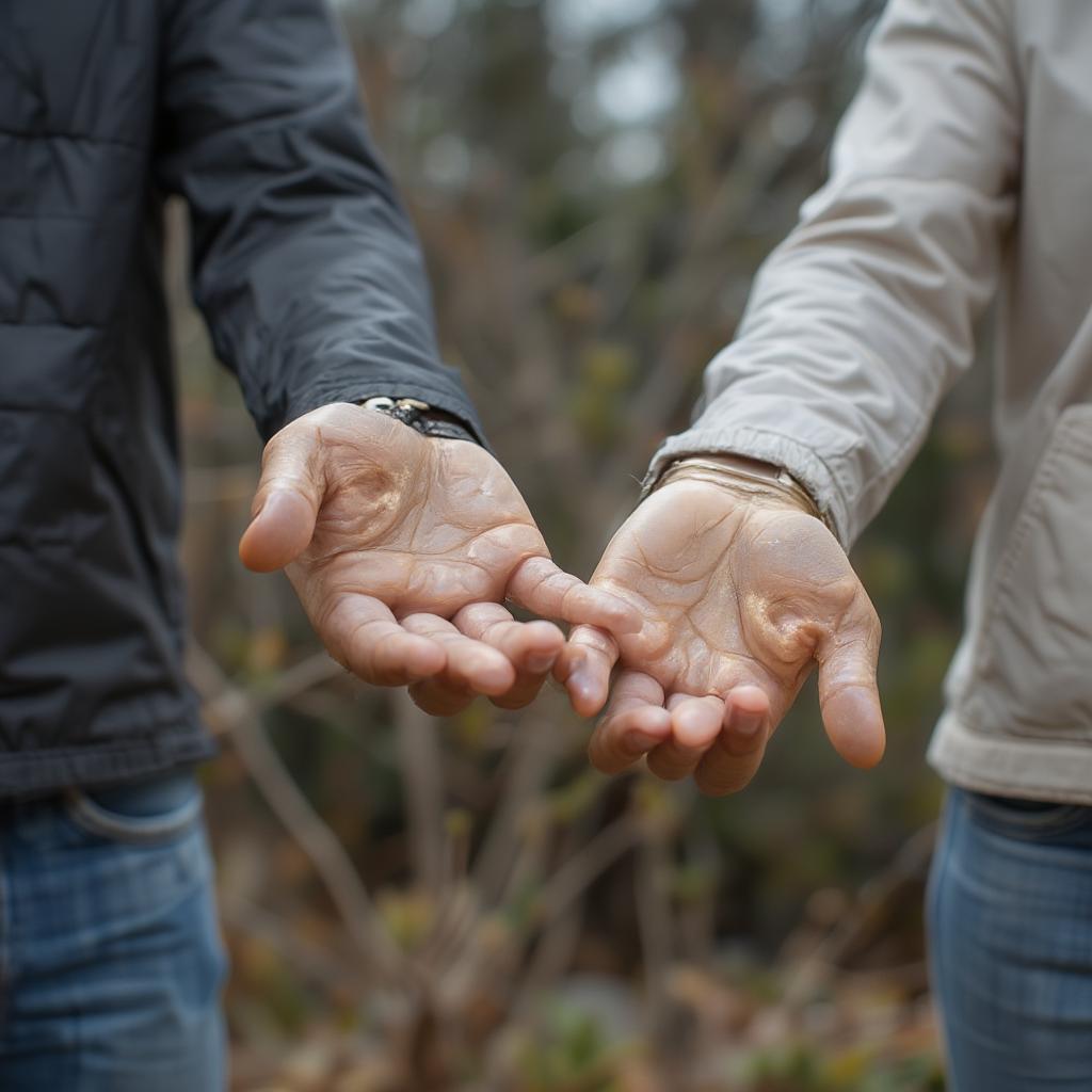 Couple holding hands, a symbol of support and togetherness