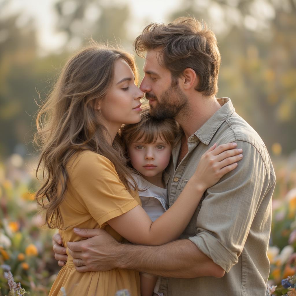 A real man showing love to his family