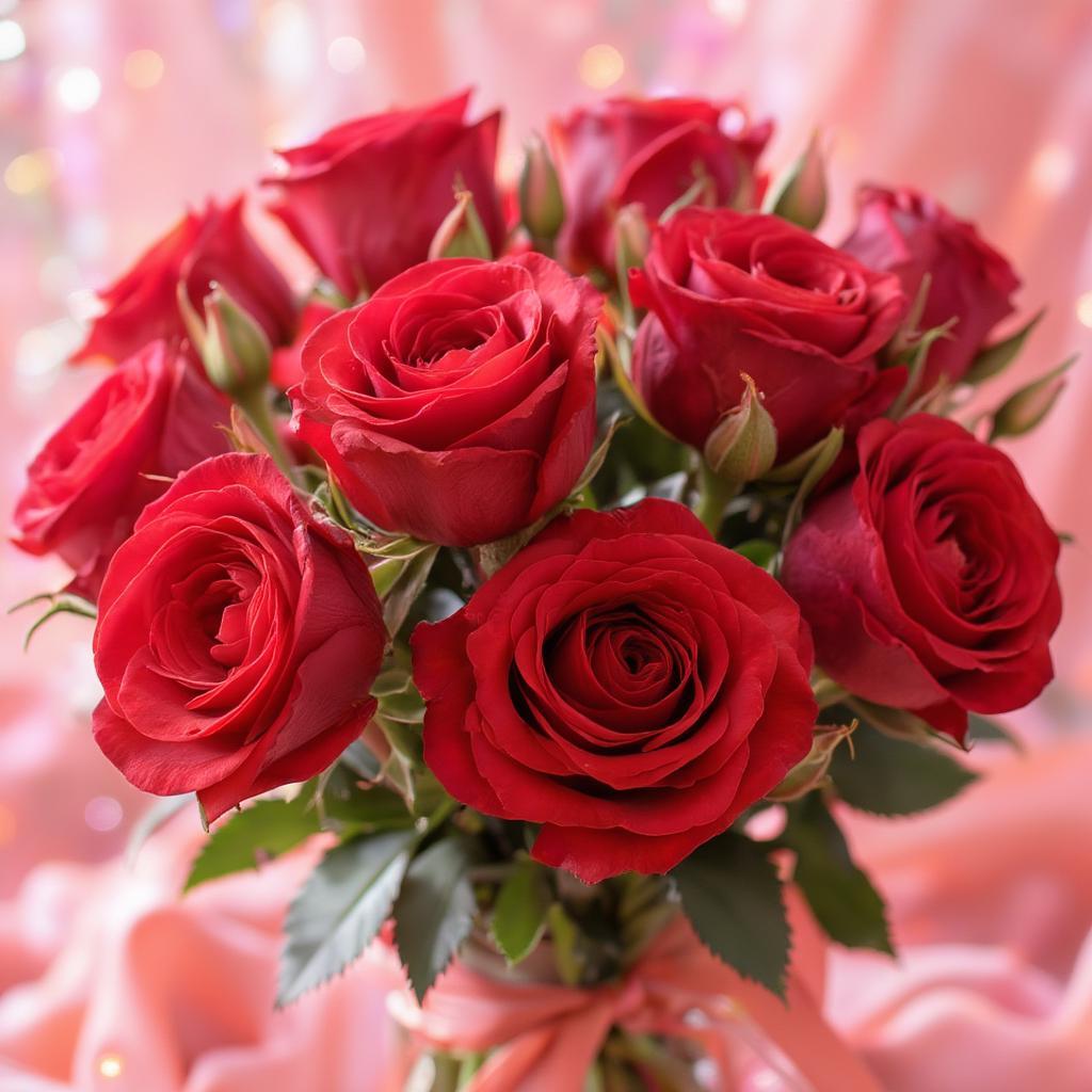 Red roses symbolize passionate love on Valentine's Day