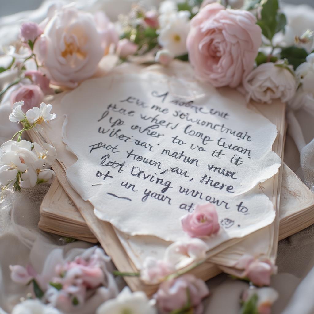 A handwritten love letter adorned with flowers