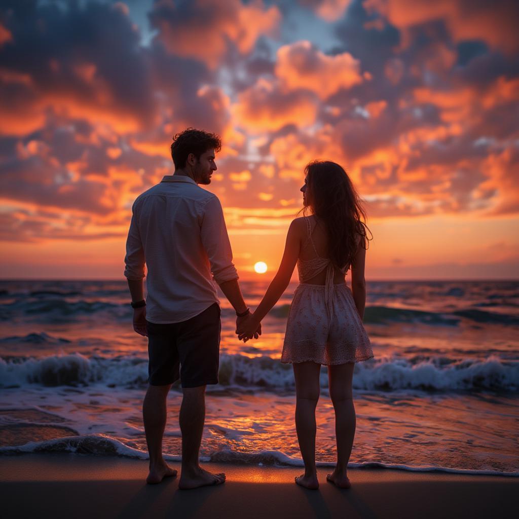 Romantic Love Quotes: Couple Watching Sunset