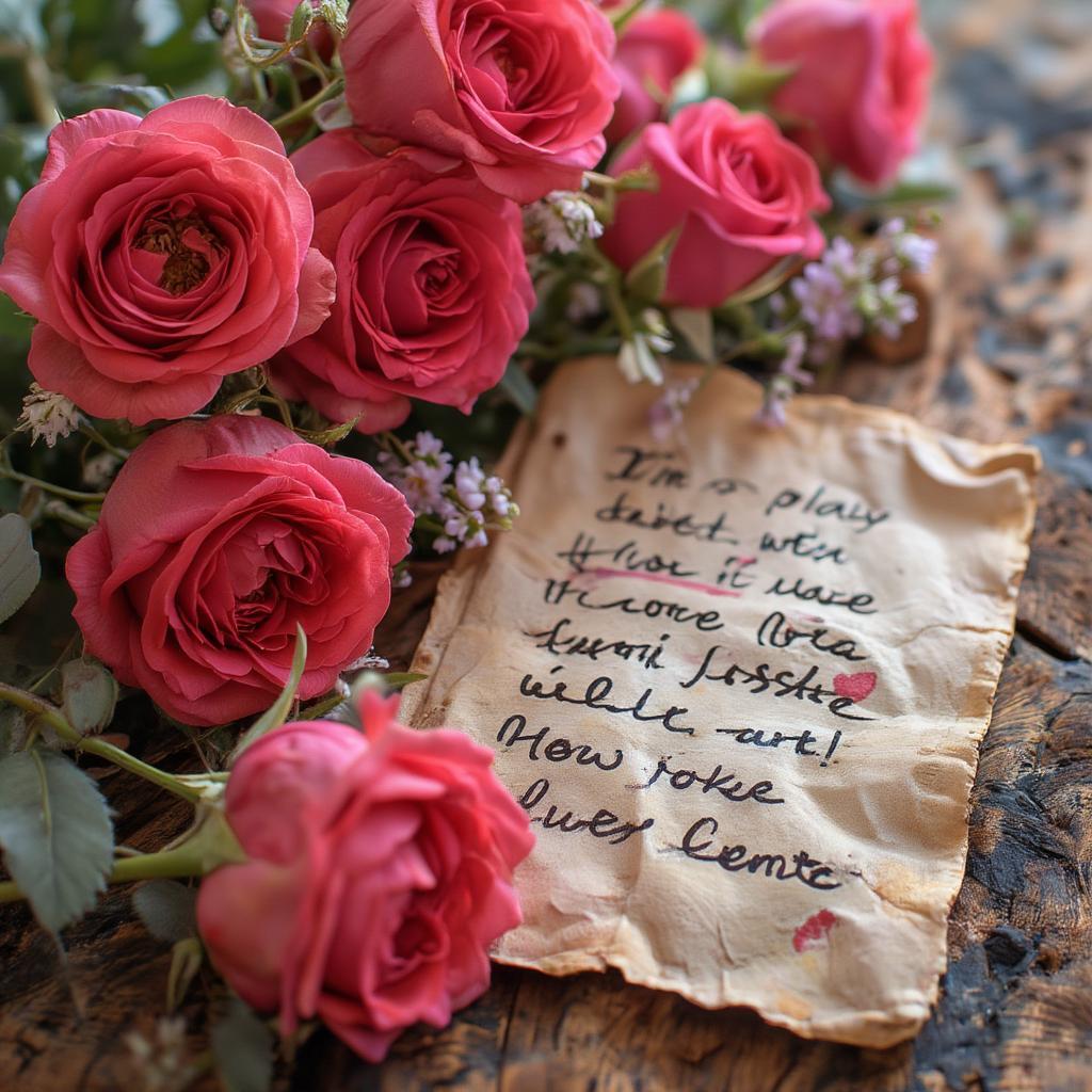 Red roses and a love quote expressing deep affection.