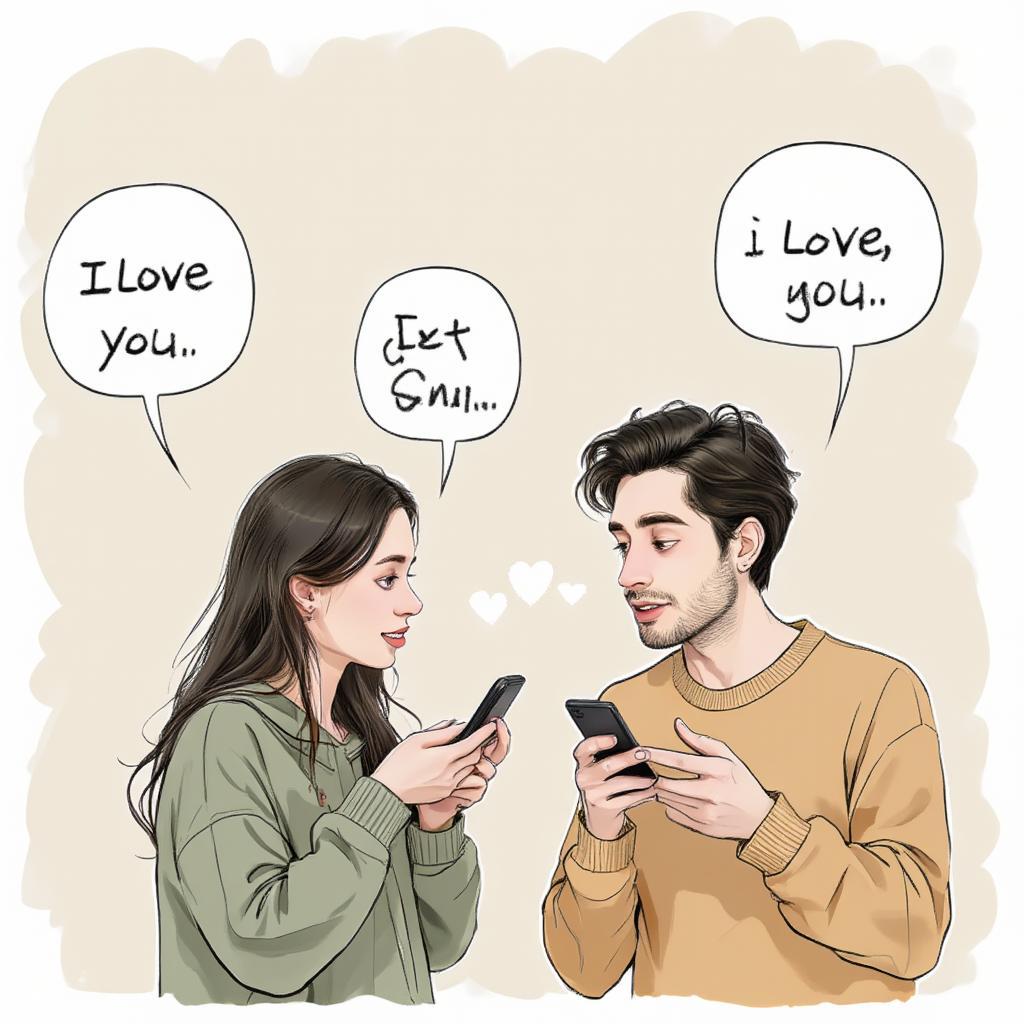 Couple Texting Sarcastic "I Love You" Quotes