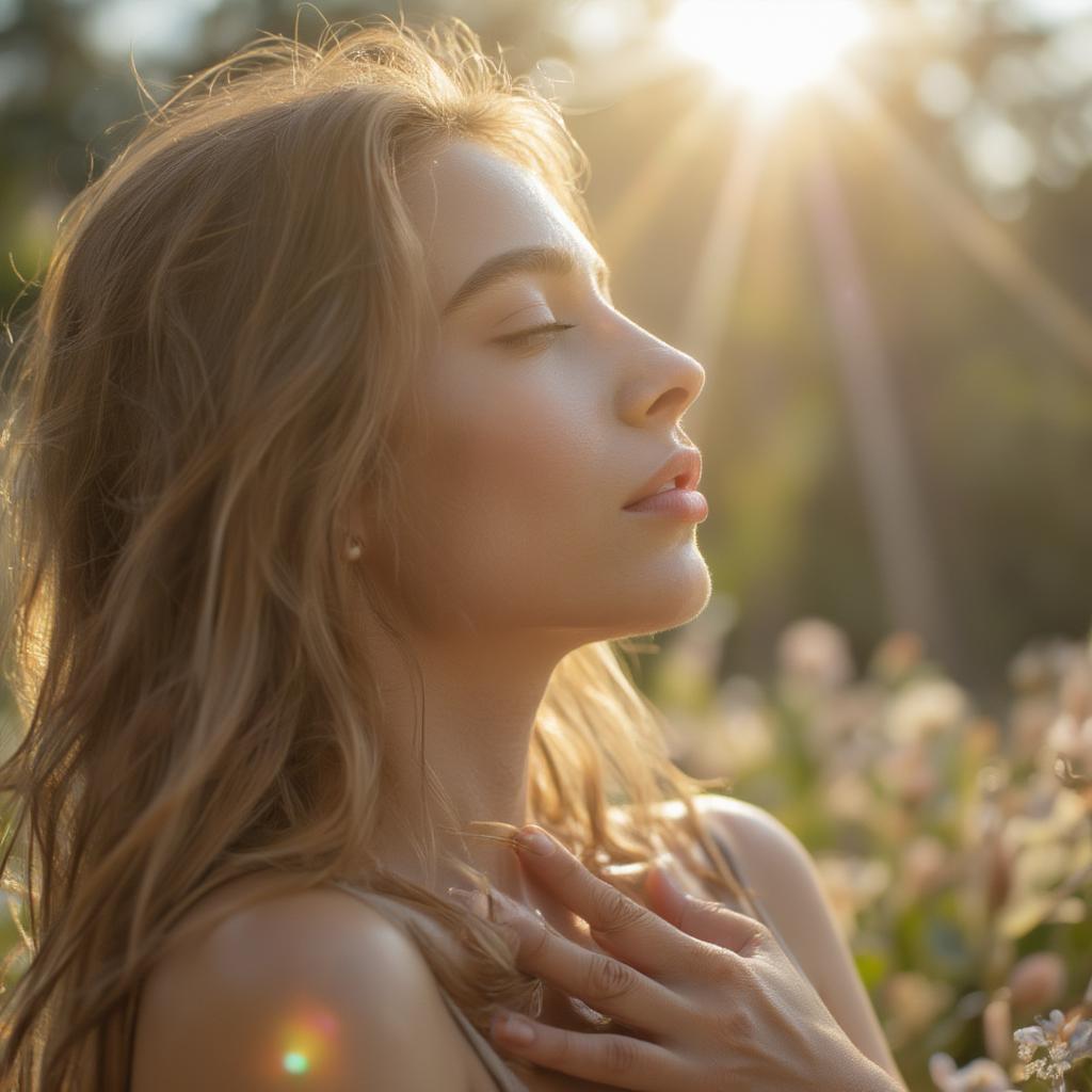 Woman Embracing Herself in Self-Love