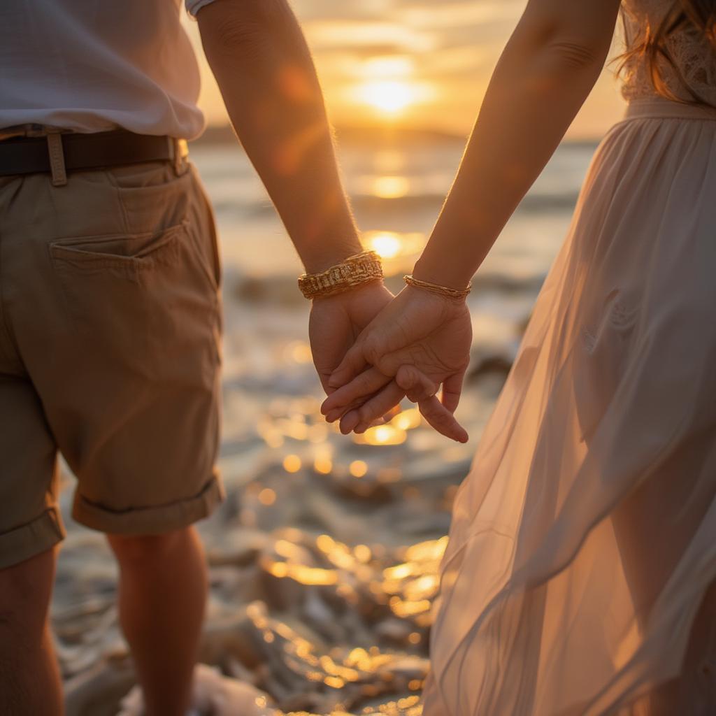 Couple holding hands, symbolizing the sharing of love and happiness through quotes.