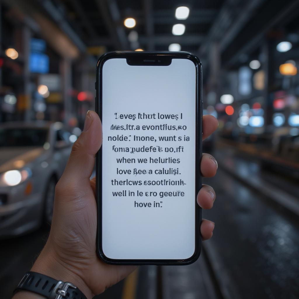 Short Love Quote on a Phone Screen