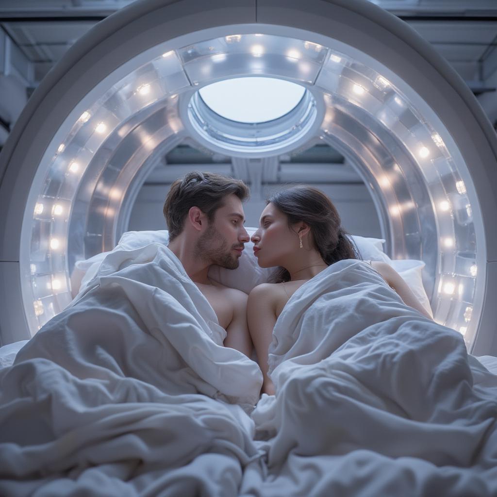 Couples in Pods Sharing a Bed