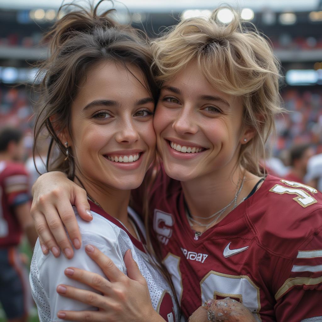 Couple Celebrating a Sports Victory