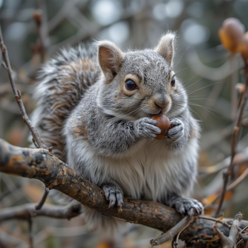 Squirrel Eating an Acorn