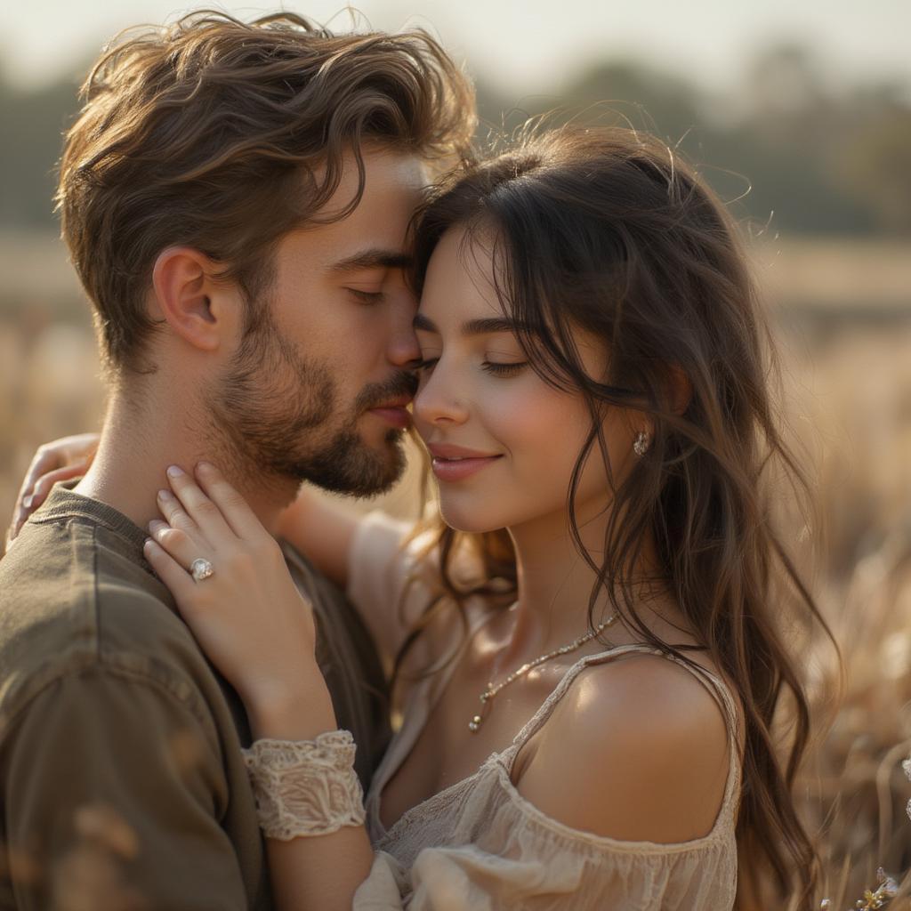 Couple embracing, expressing love and gratitude