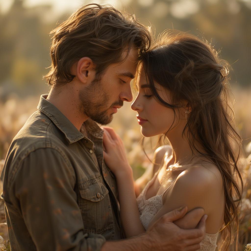 Couple embracing, symbolizing true love and deep connection