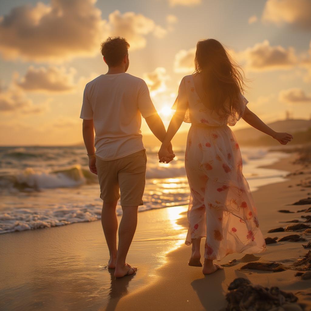 Couple Holding Hands on Valentine's Day