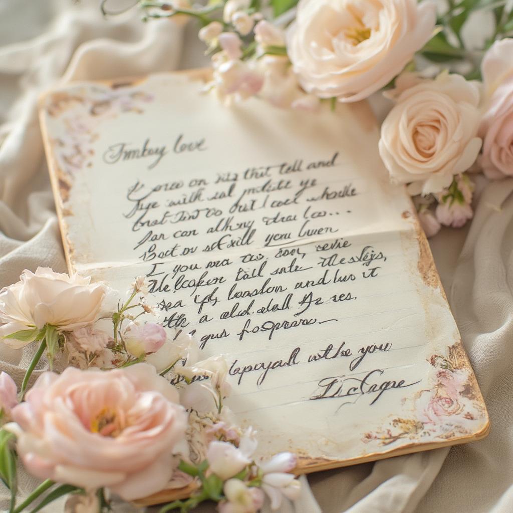 Vintage Love Letter with Flowers