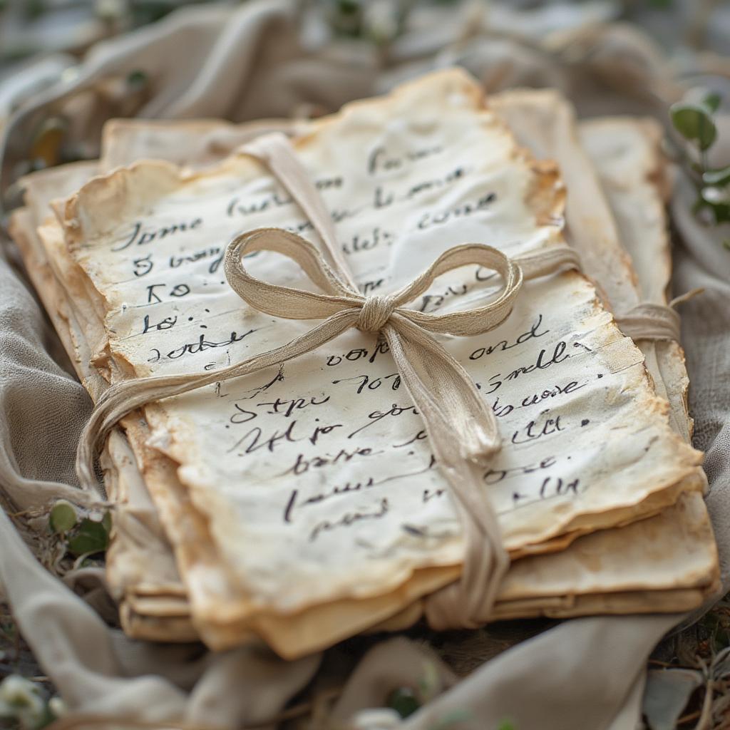 Vintage love letters tied with ribbon