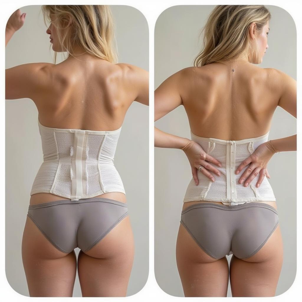 Waist trainer before and after removal