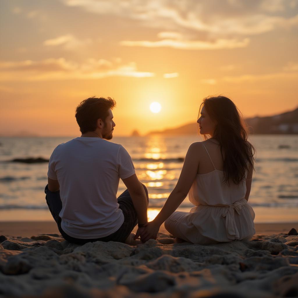 Couple Watching Sunset Together