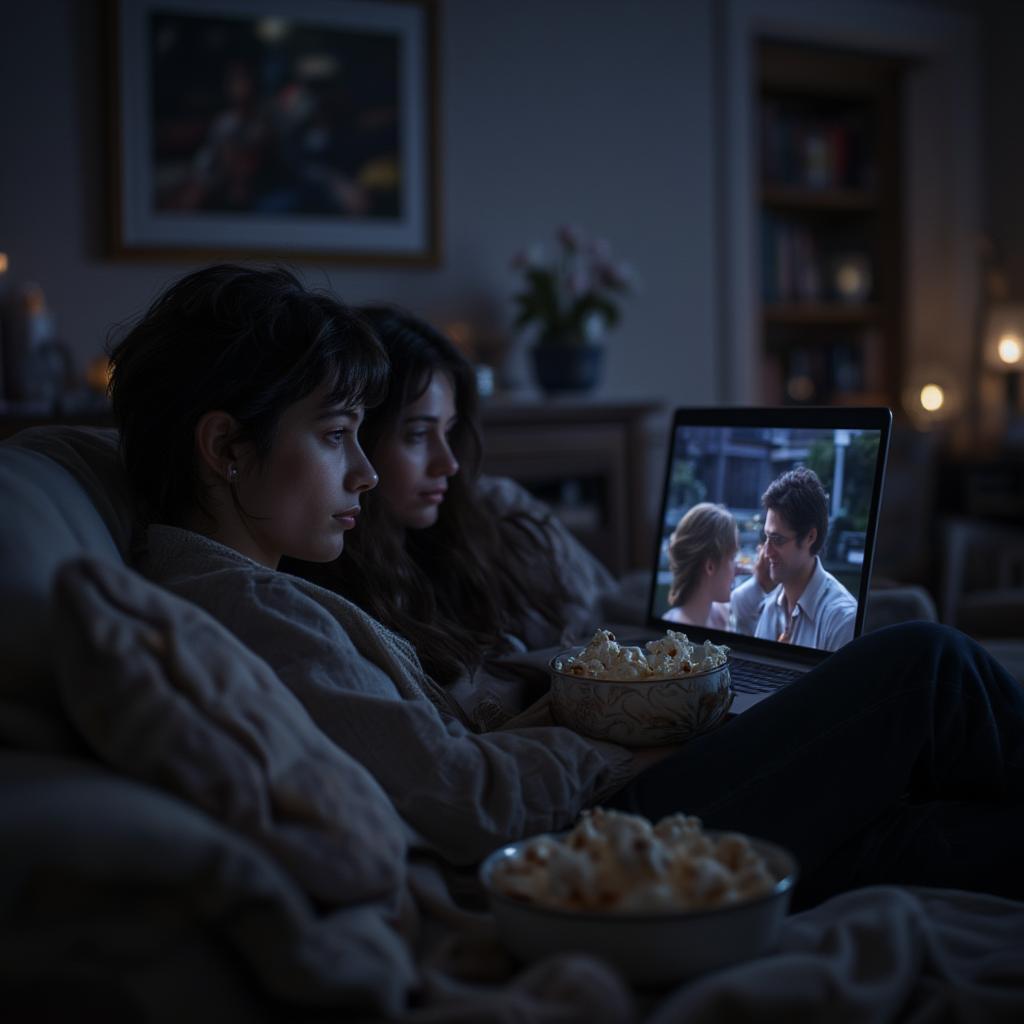 Couple Watching Romantic Movies Together