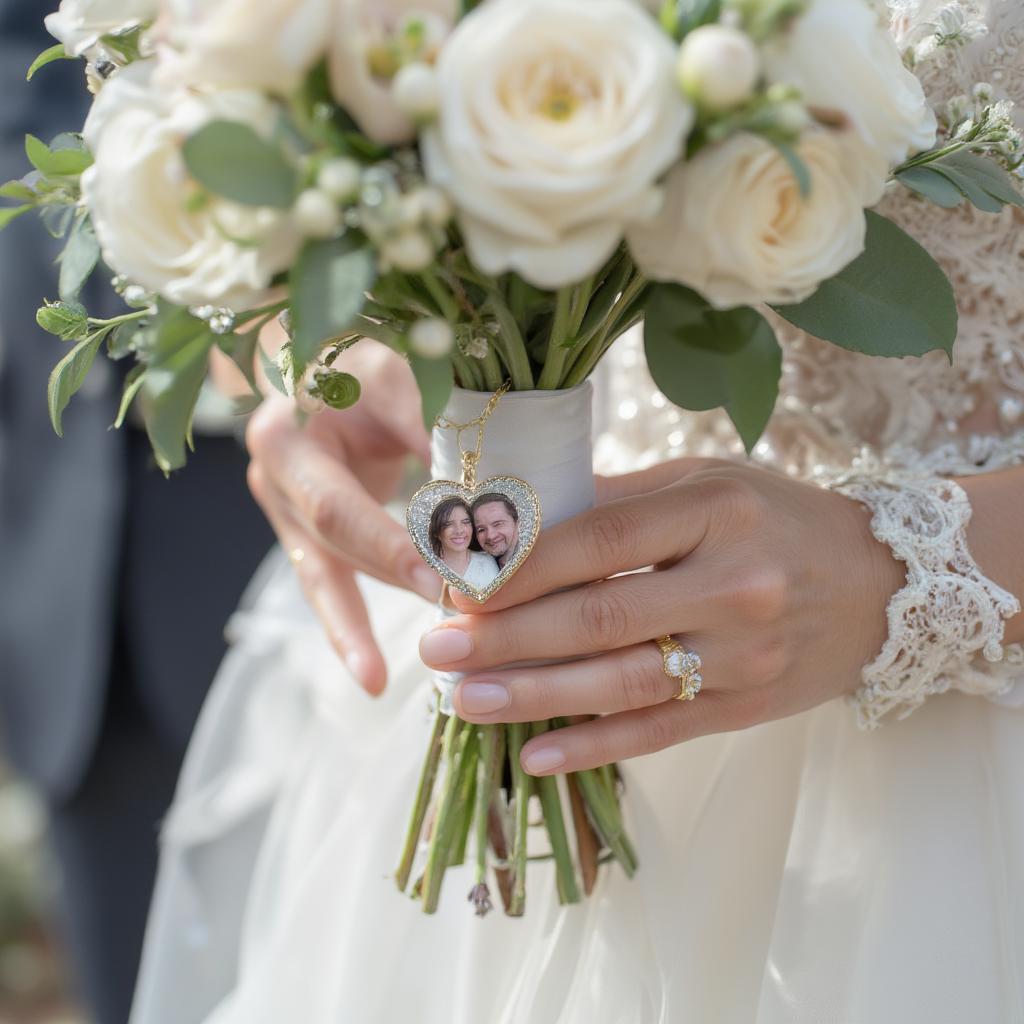 Wedding Bouquet with Memorial Charm