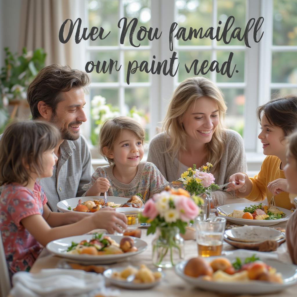 Family Gathering Around a Table