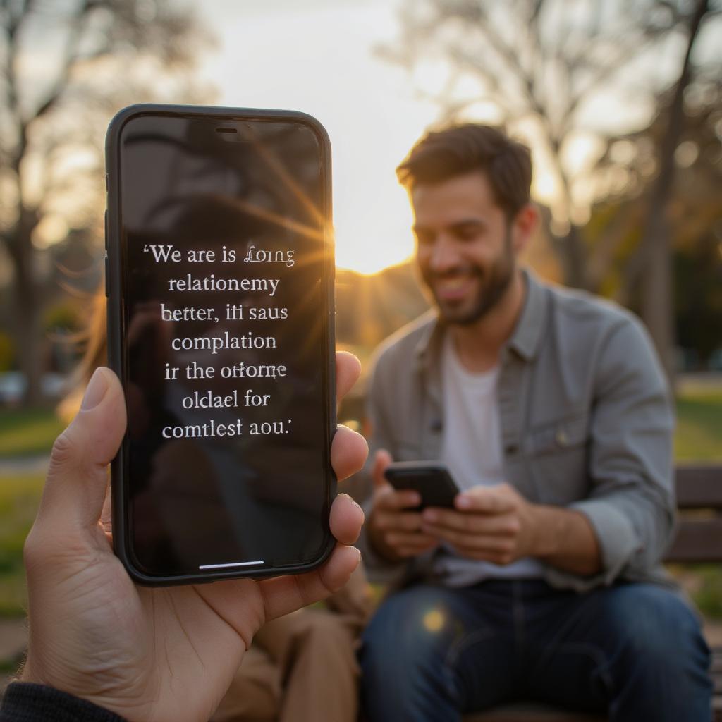 Couple Sharing a Laugh Over Witty Love Quotes