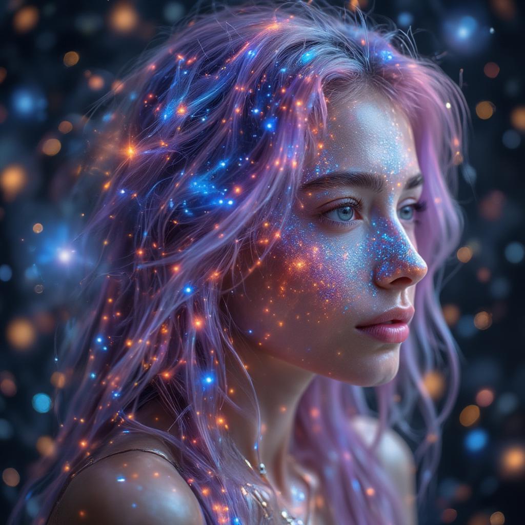 Woman with Galaxy-Inspired Hair Color