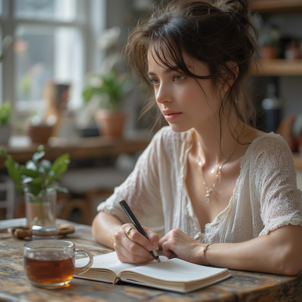 Woman Writing in a Journal