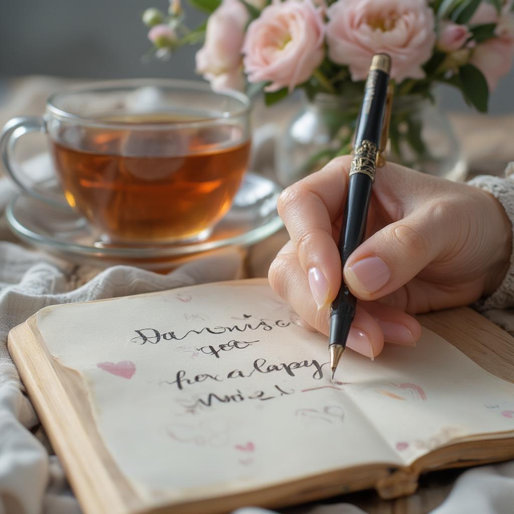 Woman Writing a Love Note