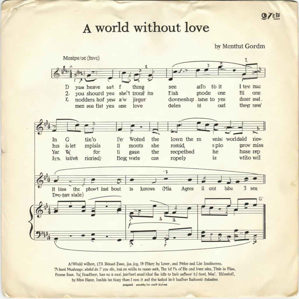 Peter and Gordon "A World Without Love" Sheet Music