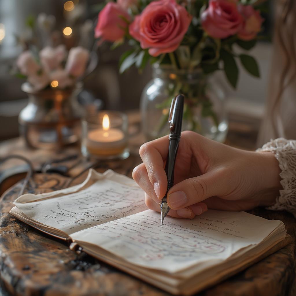 Writing a heartfelt love letter to your girlfriend