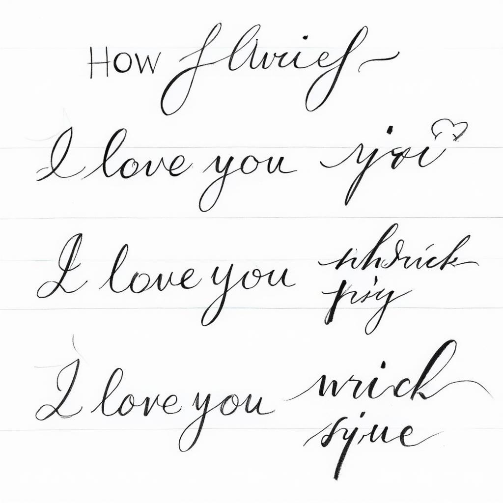 Writing "I Love You" in Cursive