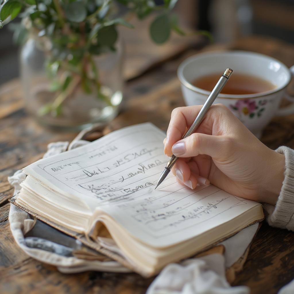 Writing in a journal