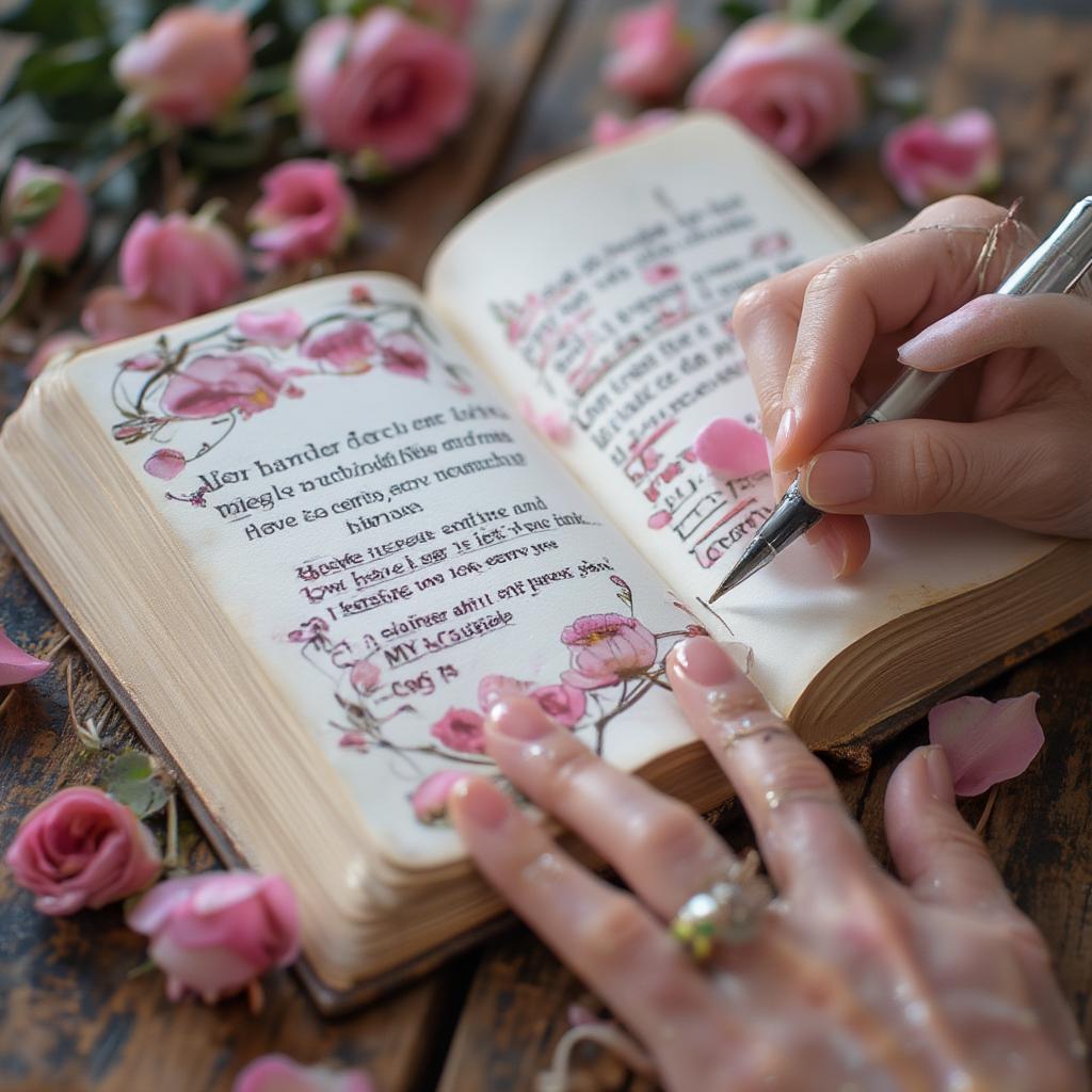 Writing a Love Poem in a Notebook