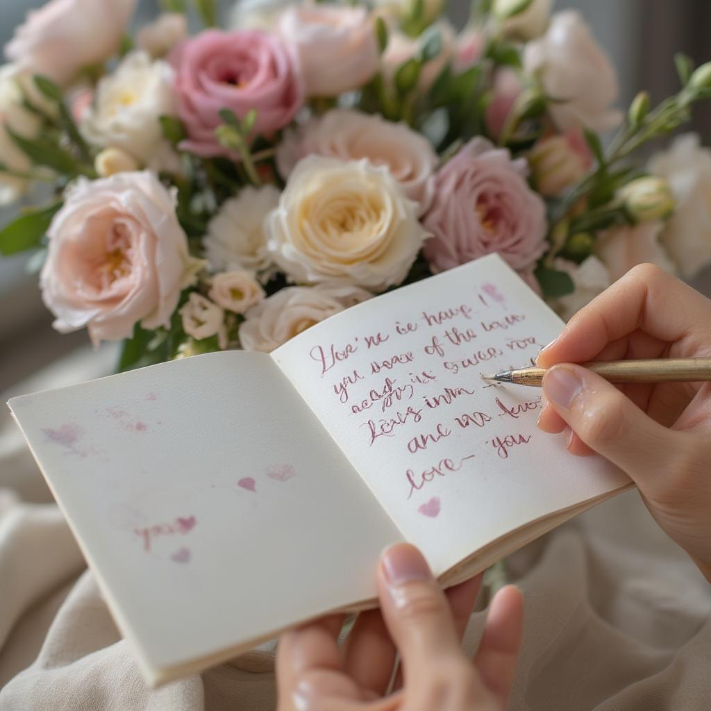 Writing Love Quotes in a Card